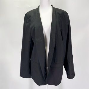 🛍️Eileen Fisher Tropical Viscose Stretch Wool Shaped Open Front Blazer Jacket